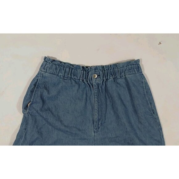 Rag & Bone Paperbag Waist Cotton Linen Denim Shorts - Picture 3 of 9